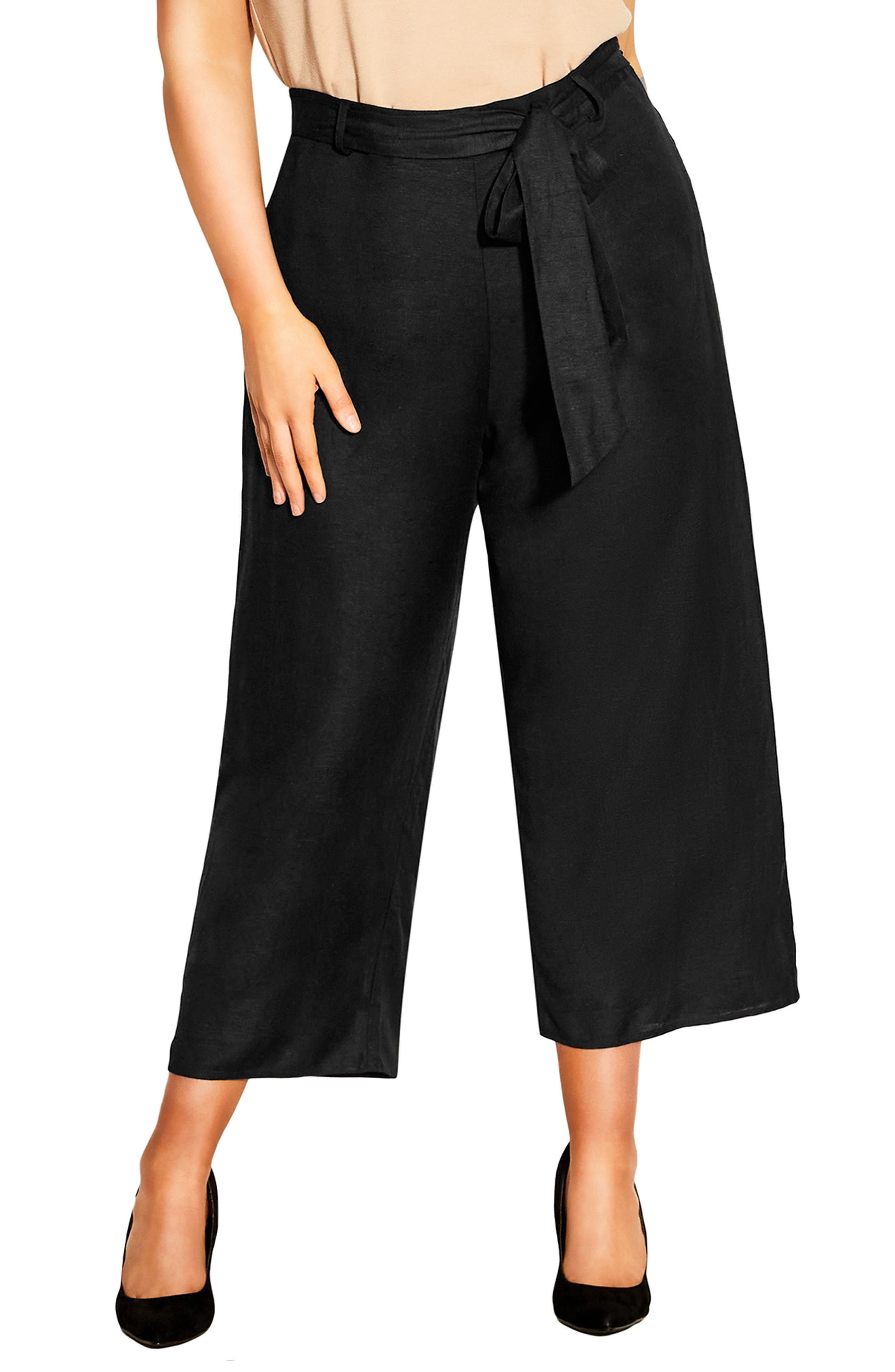 TOPSHOP Black Petite Satin Back Crepe Culottes Trousers Shorts Size 4 to 14